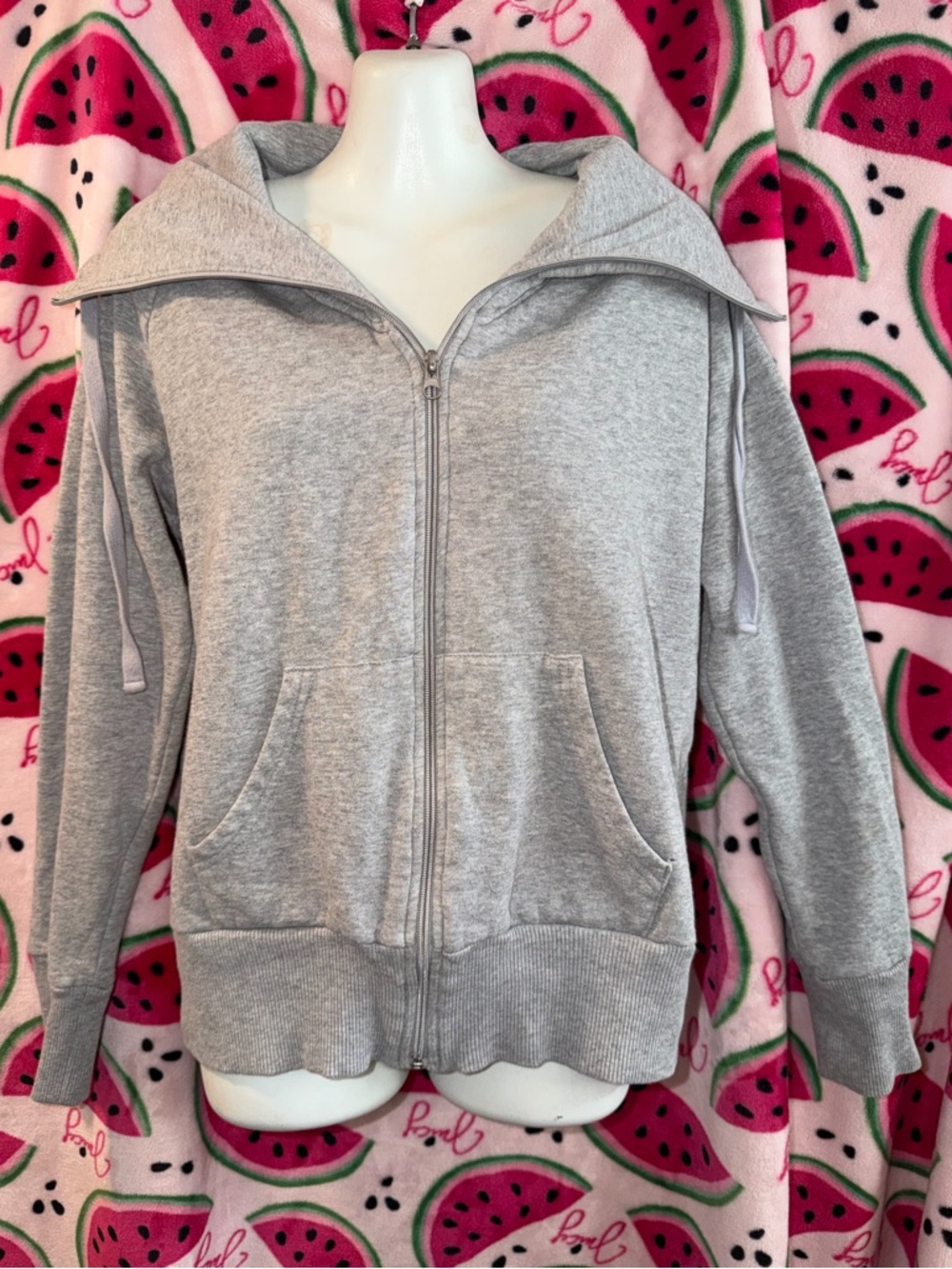 🩶 OP Fleece Drawstring Zip-Up Sweatshirt